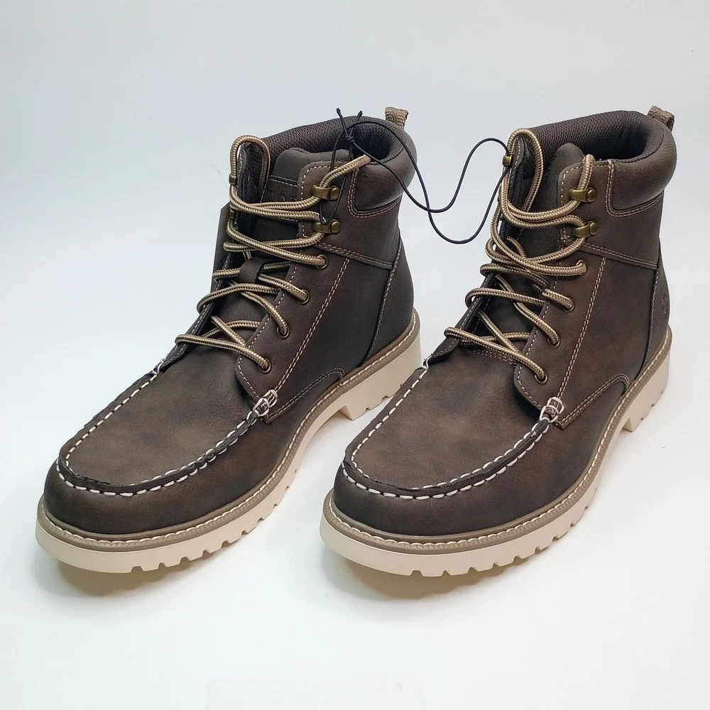 IZOD Miles Boot Men‎ Size 11 Brown Memory Foam Moc Toe Lace Up Chukka Boots